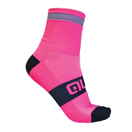 ALE Reflex Socks with Reflective Detail - Pink and Black