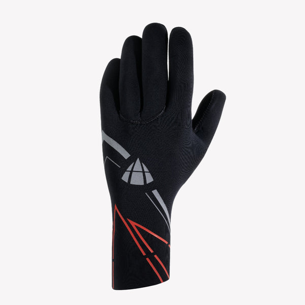 DIAMANTE WINTER NEOPRENE GLOVES - BLACK RED